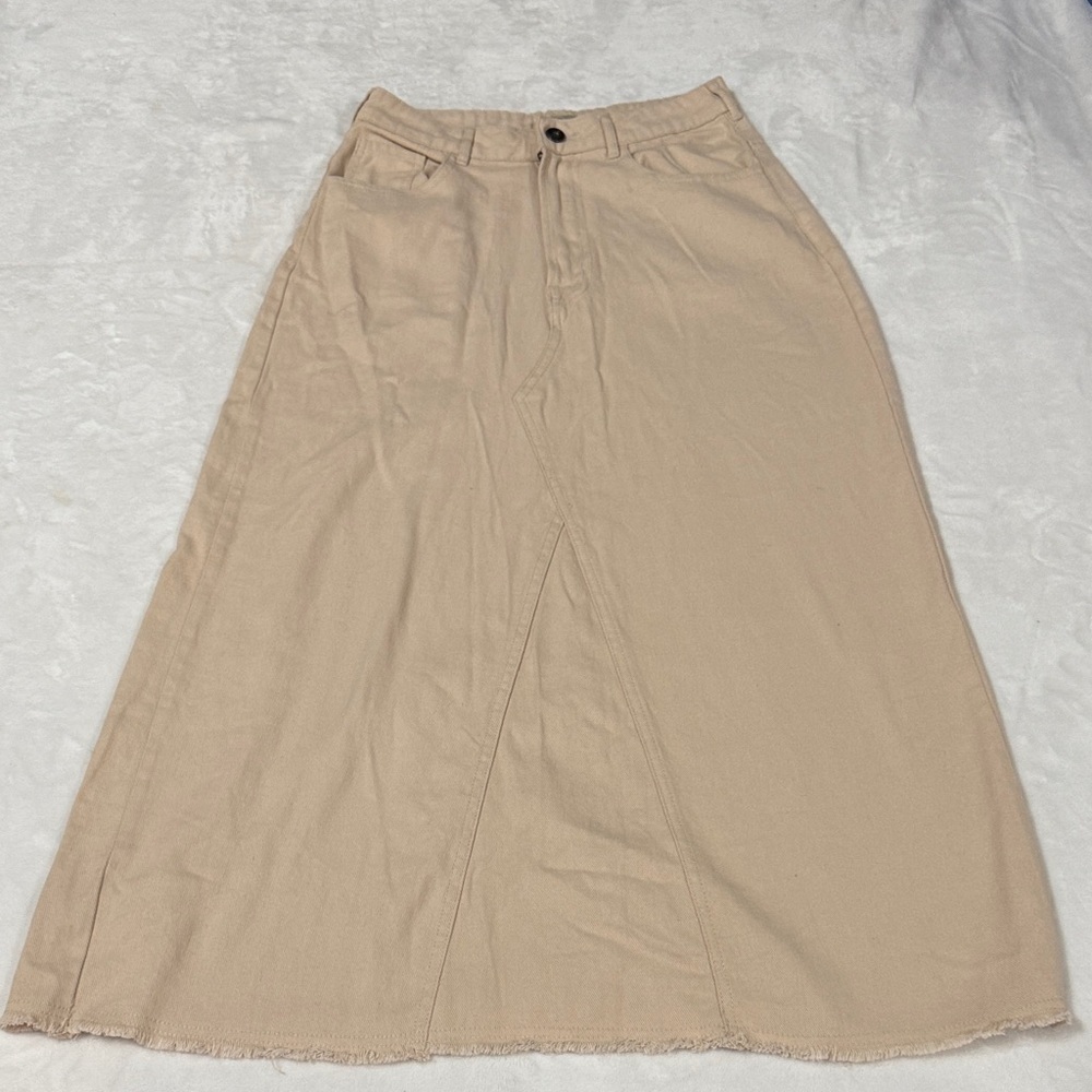 Elegant Tan A-Line Women's Skirt